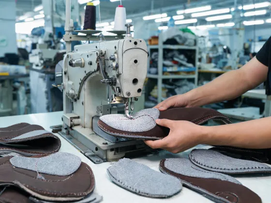 Footwear sewing operation